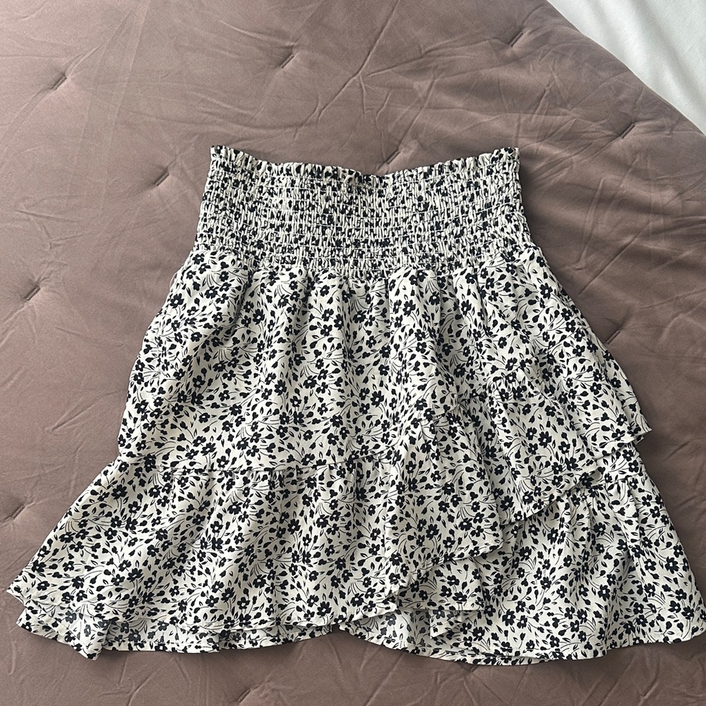 Altar'd State Black and White Asymmetrical Skirt